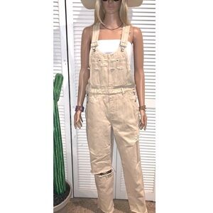 Vintage Palmetto Tan Jean distressed overalls women’s medium
